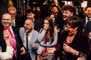 Close-up magic at wedding reception